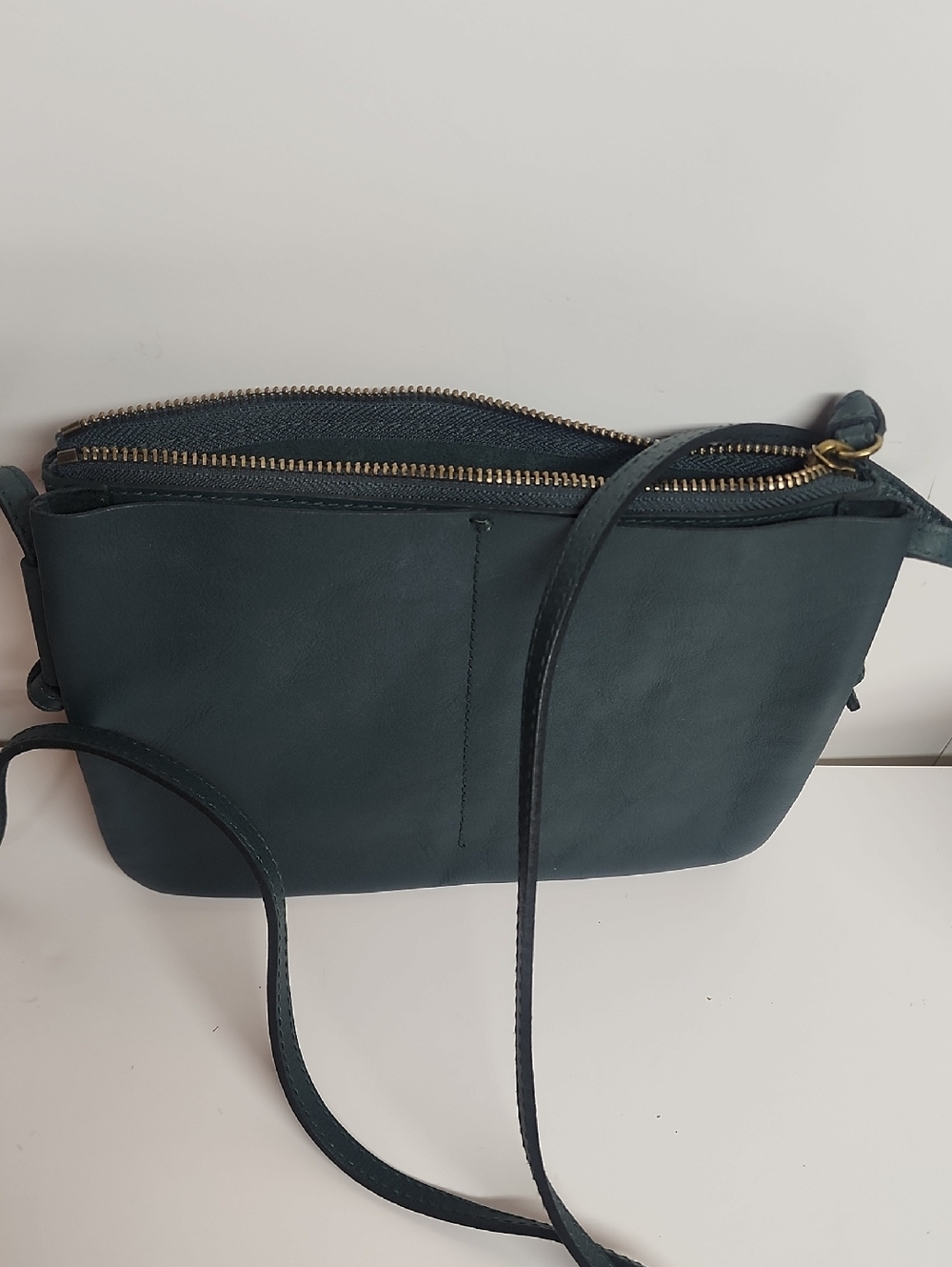 Madewell Green Quality Leather Crossbody Bag Sleek Everyday Style Minimalist - Picture 7 of 9